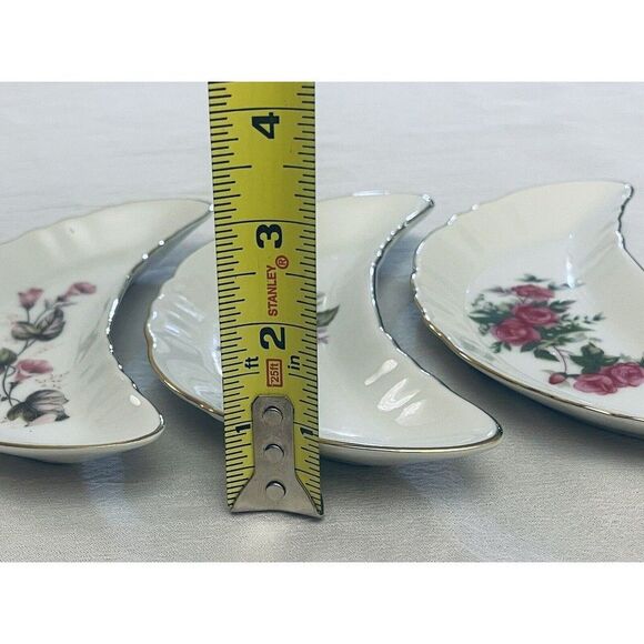 Chadwick Salad Plates Floral Design Half-Moon Shape 7" Set Of 3 Made in Japan - Picture 5 of 5